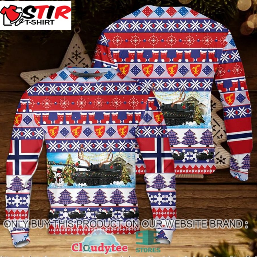 Norwegian Army Artillery Battalion M109 Christmas Ugly Sweater &8211; Limited Edition