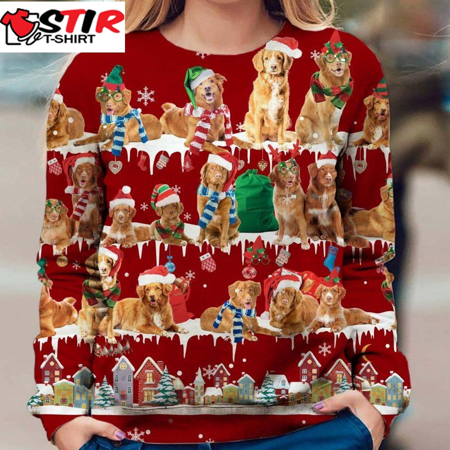 Nova Scotia Duck Tolling Retriever   Snow Christmas   Premium Dog Christmas Ugly Sweatshirt, Dog Ugly Sweater   2875