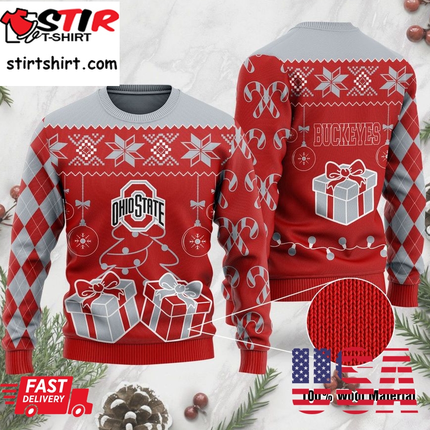 Ohio State Buckeyes Funny Ugly Christmas Sweater, Ugly Sweater ...