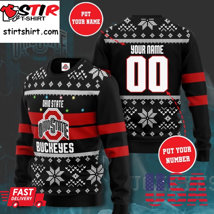 Ohio State Buckeyes Personalized Custom Christmas Sweater