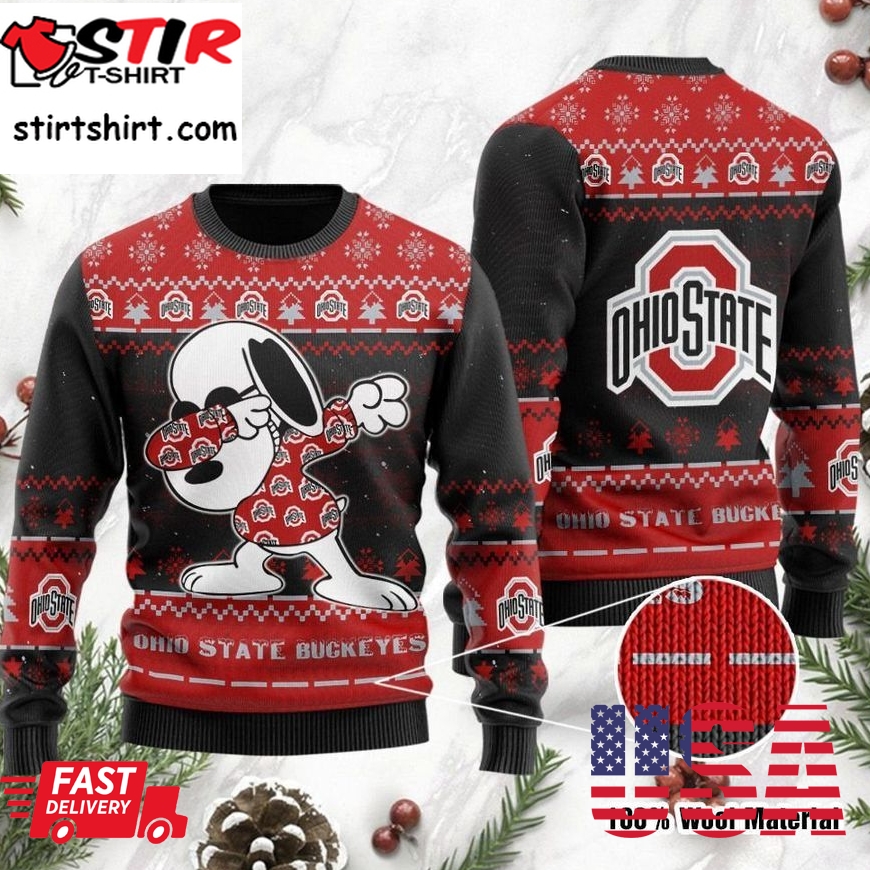 Ohio State Buckeyes Snoopy Dabbing Holiday Party Ugly Christmas Sweater
