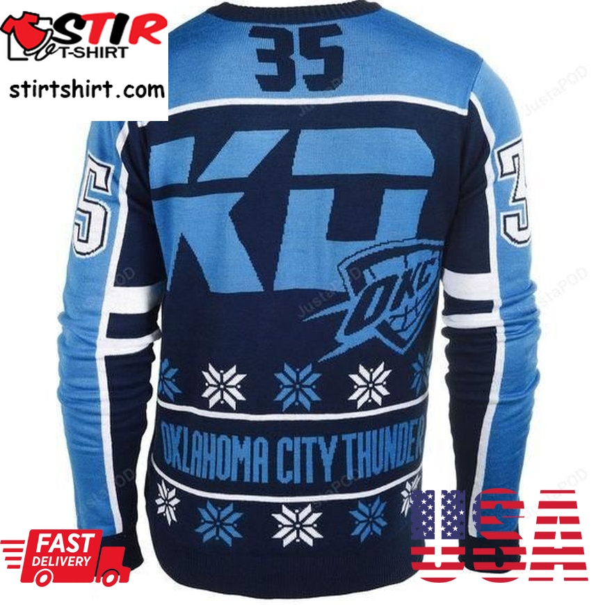 Oklahoma City Thunder Fc Navy Kevin Durant 35 Ugly Christmas Sweater, All Over Print Sweatshirt, Ugly Sweater, Christmas Sweaters, Hoodie, Sweater