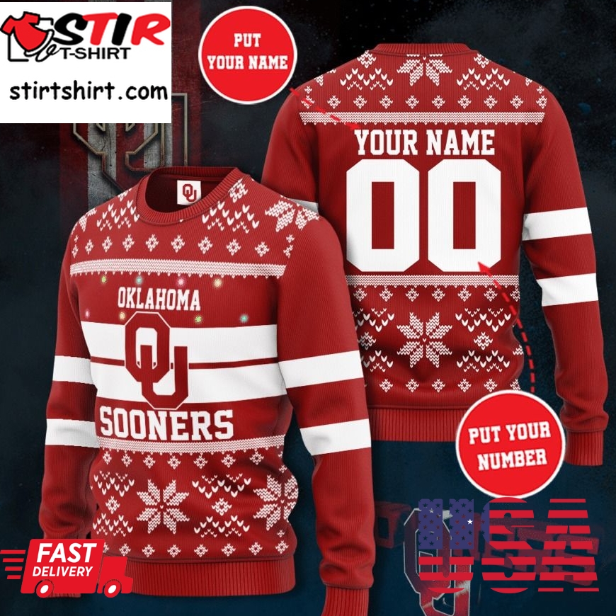 Oklahoma Sooners Personalized Custom Christmas Sweater