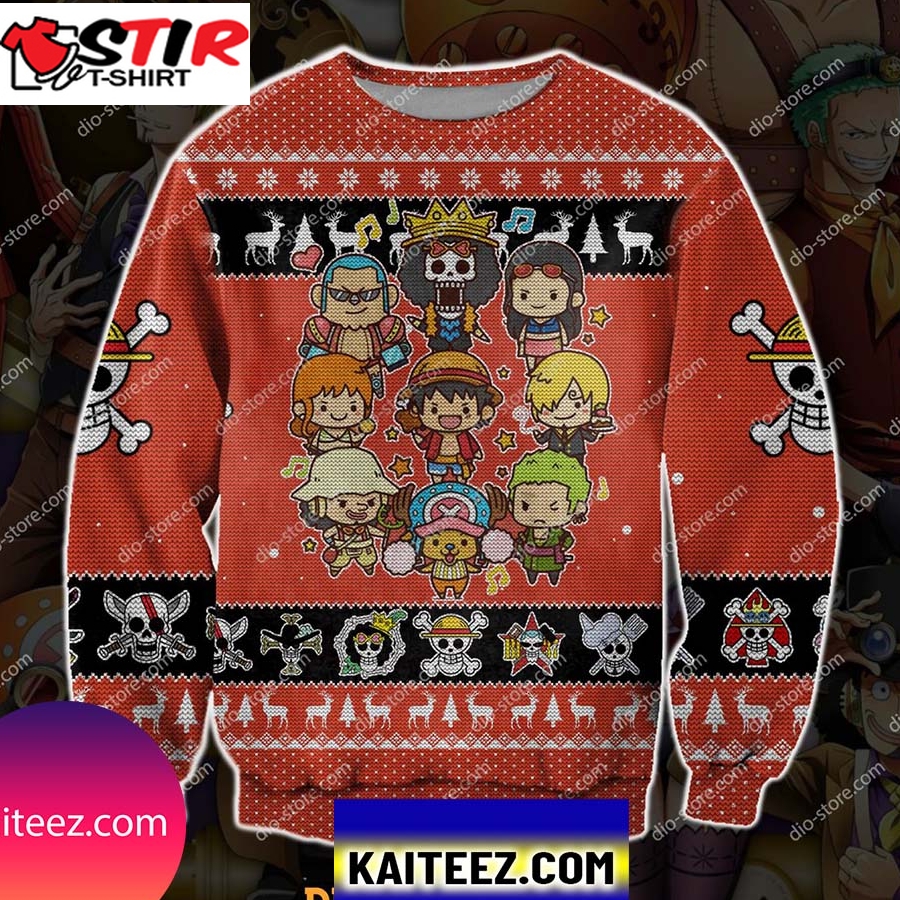 One Piece 3D Knitting Pattern Print Christmas Ugly Sweater