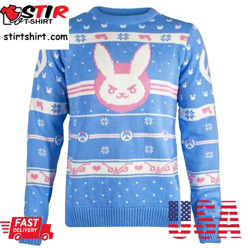 Overwatch Dva Snow Bunny Knitted Christmas Jumper  Sweater, Ugly Sweater, Christmas Sweaters, Hoodie, Sweater