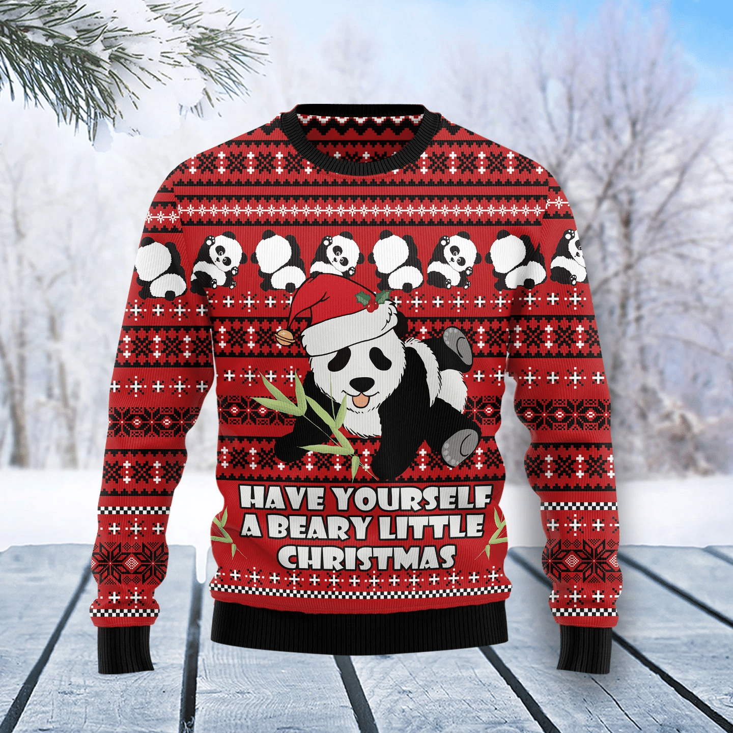 Panda Christmas Ugly Sweater   57