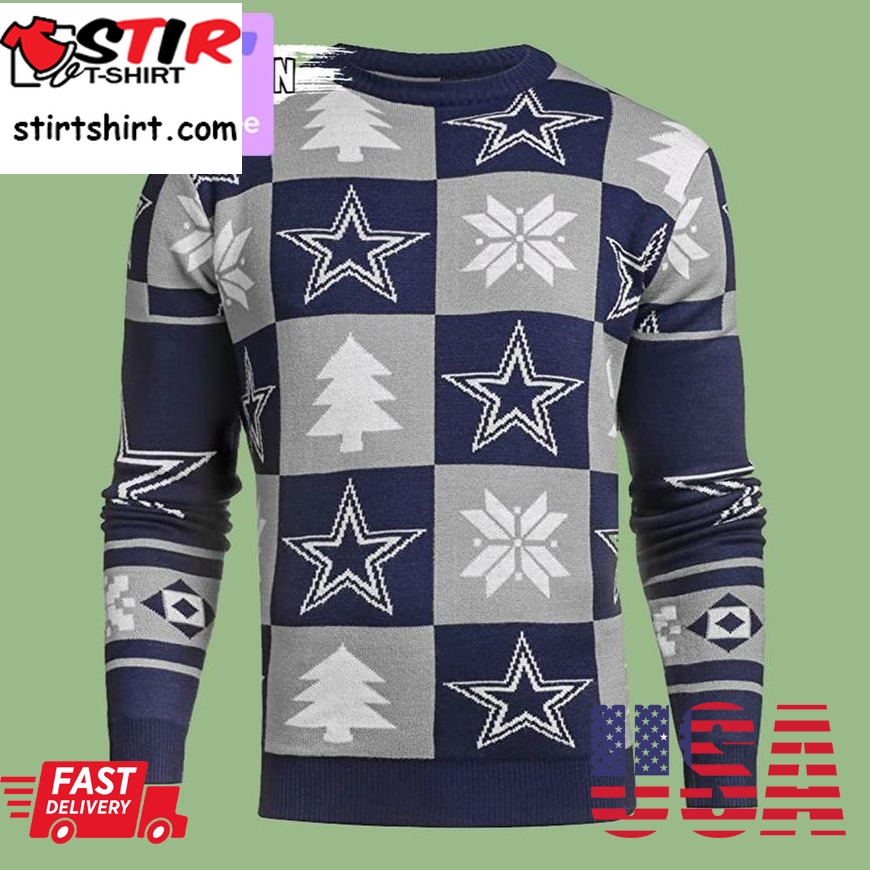 Patches Style Ugly Sweatshirt Dallas Cowboys 3D Ugly Christmas Sweatshirt Xmas