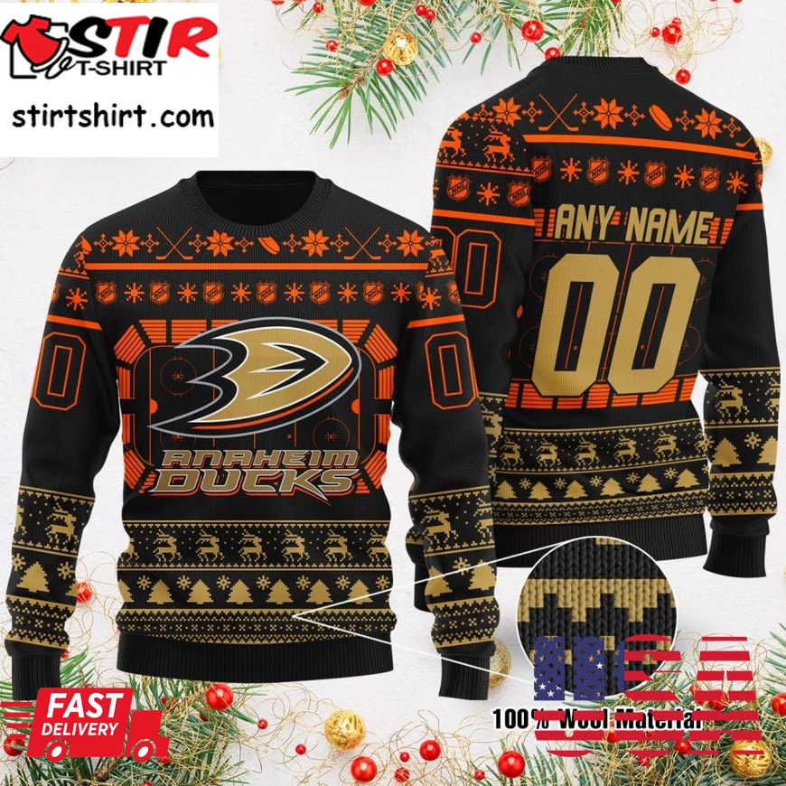 Personalized Anaheim Ducks Custom Ugly Christmas Sweater
