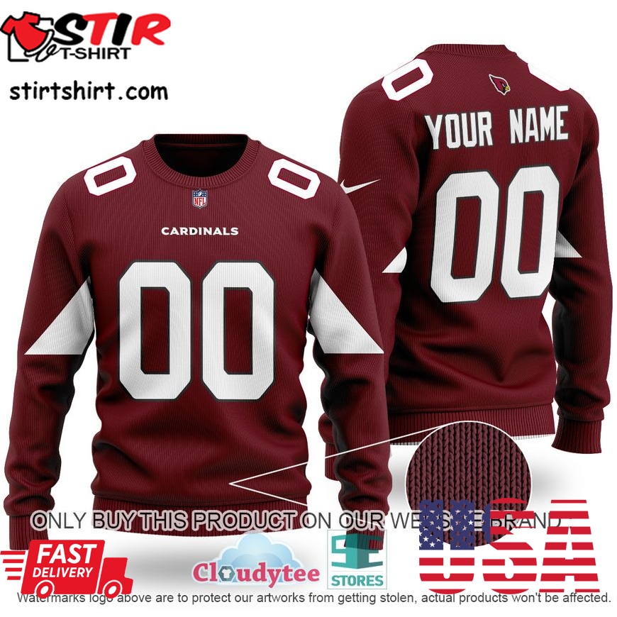 Personalized Arizona Cardinals Nfl Dark Red Ugly Sweater 