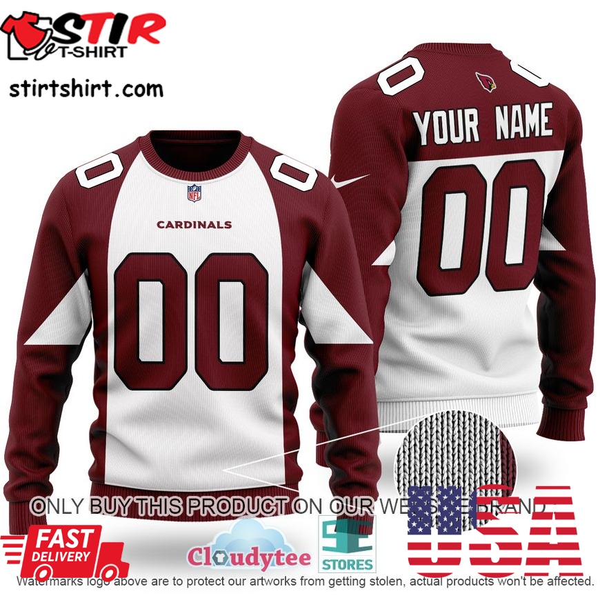 Personalized Arizona Cardinals Nfl White Red Ugly Sweater 