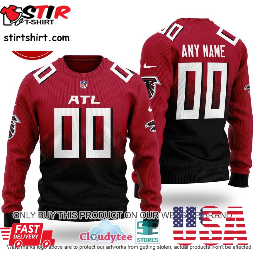 Personalized Atlanta Falcons Nfl Black Red Ugly Sweater  