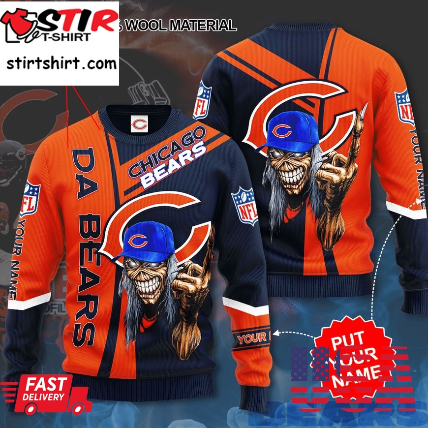 Personalized Chicago Bears Skull Sweater