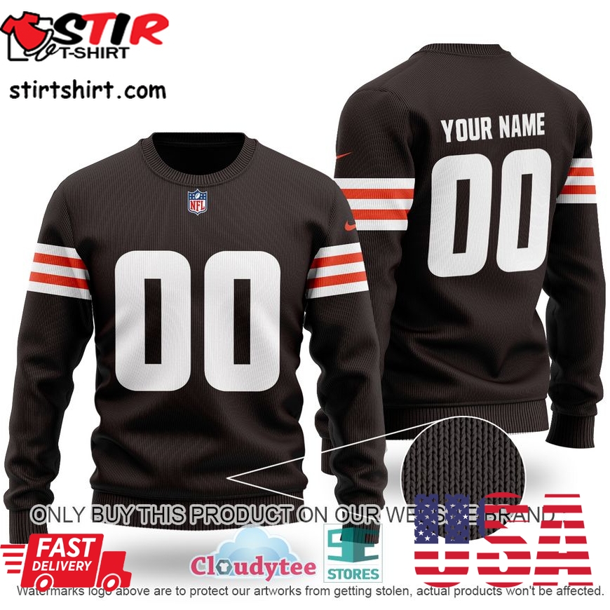 Personalized Cleveland Browns Nfl Brown Ugly Sweater  