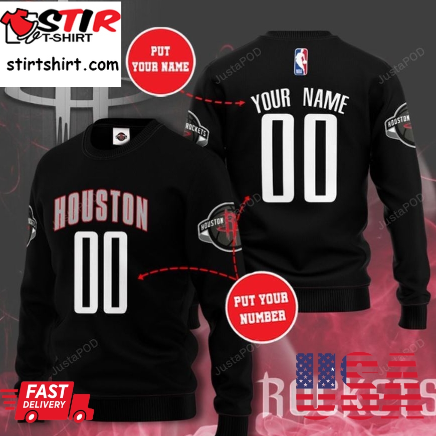 Personalized Custom Name And Number Houston Rockets Ugly Christmas Sweater, Sweatshirt, Ugly Sweater, Christmas Sweaters, Hoodie, Sweater