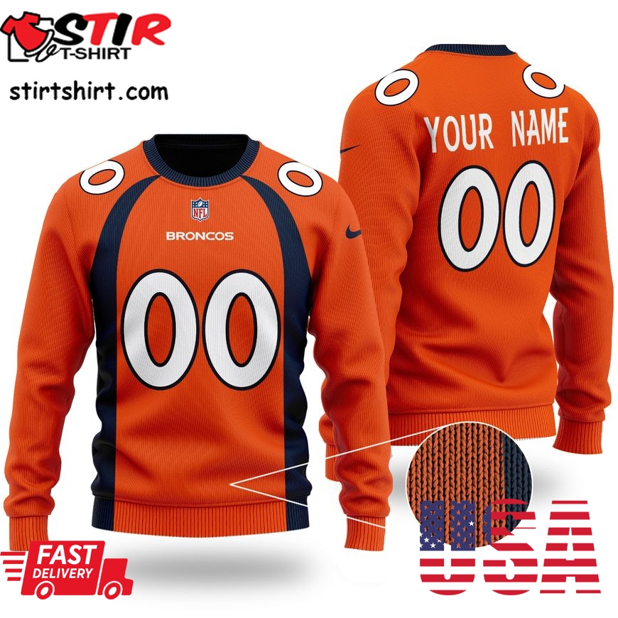 Personalized Denver Broncos Christmas Sweater