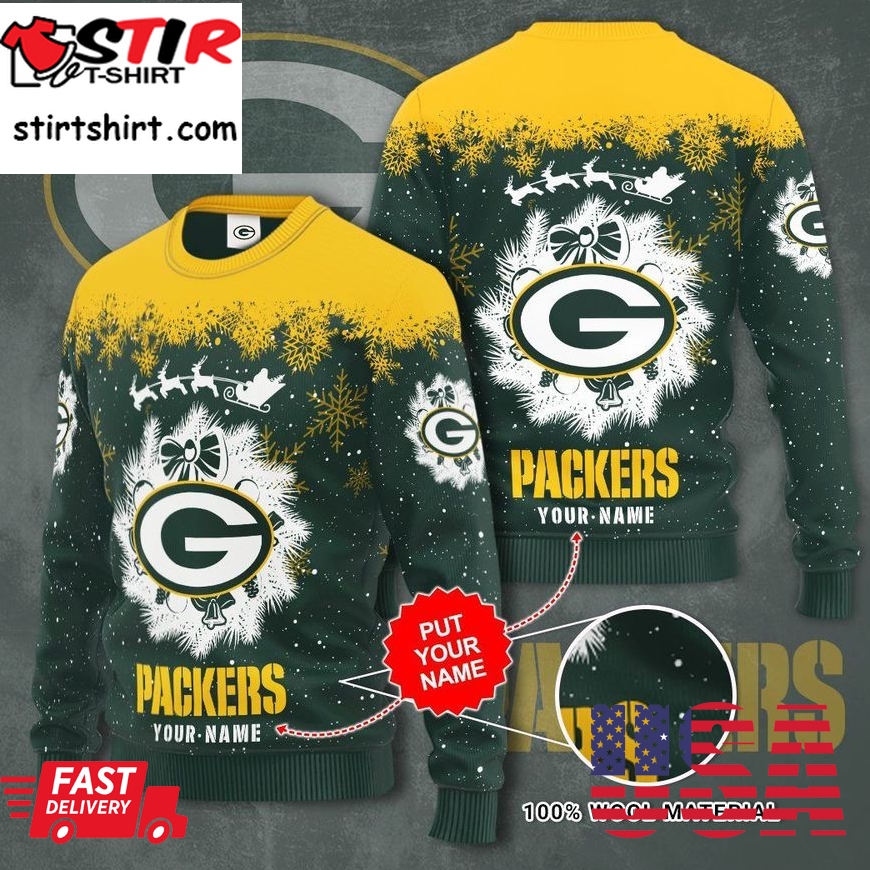 Personalized Green Bay Packers Christmas Sweater