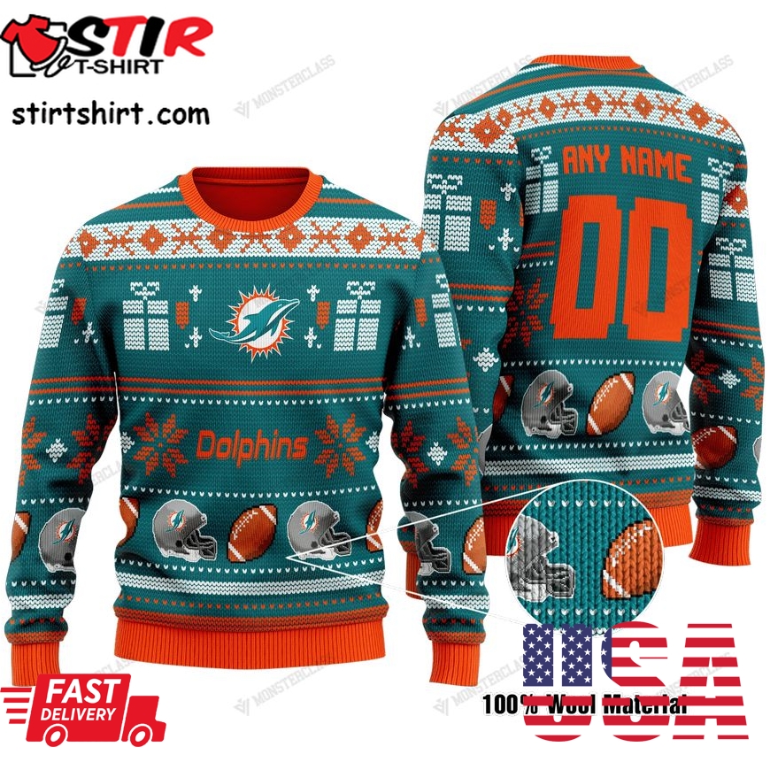 Personalized Miami Dolphins Custom Nfl Christmas Sweater