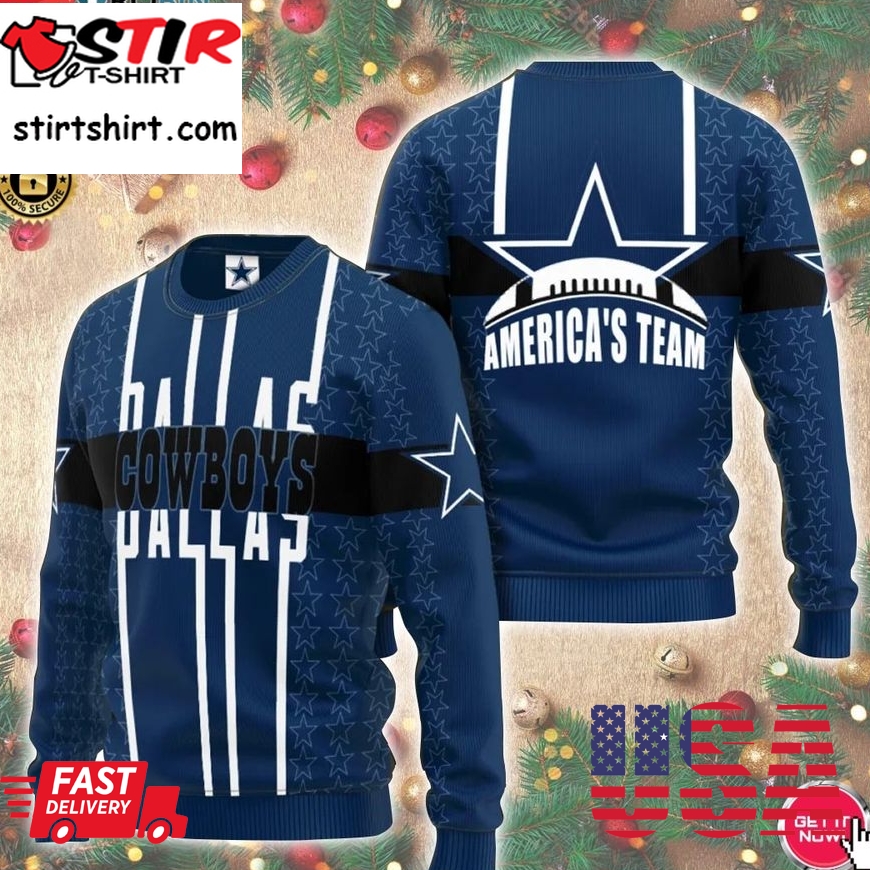 Personalized Name N F L Dallas Cowboys 3D Print Wool Sweater