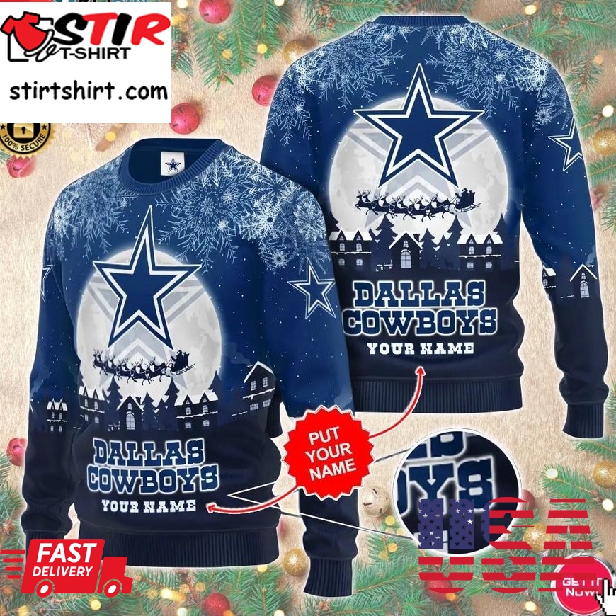 Personalized Name Nfl Dallas Cowboys 3D Print Wool Sweater