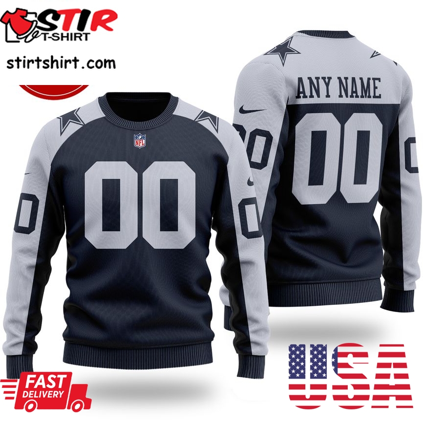 Personalized Name Number Nfl Dallas Cowboys Sweater