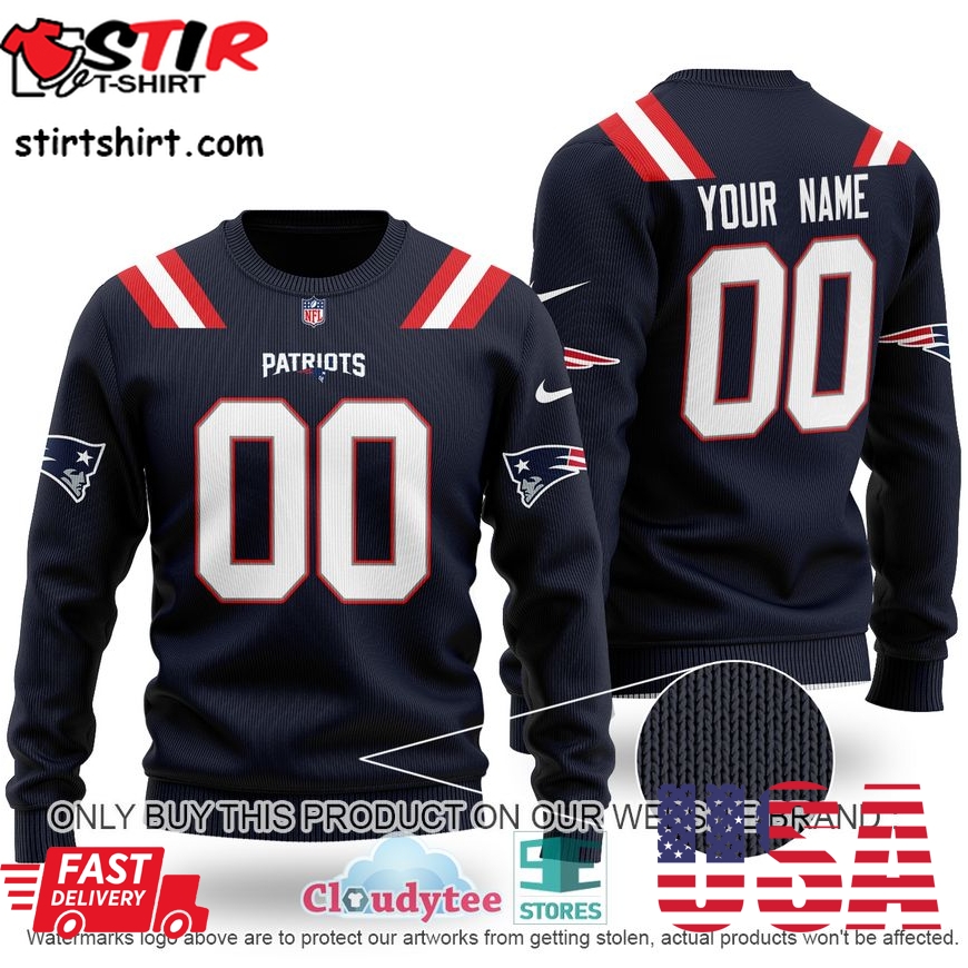 Personalized New England Patriots Nfl Dark Blue Ugly Sweater 
