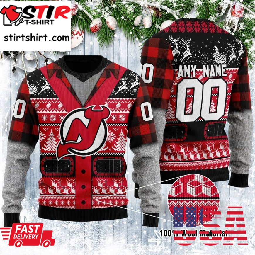 Personalized New Jersey Devils Custom Ugly Christmas Sweater
