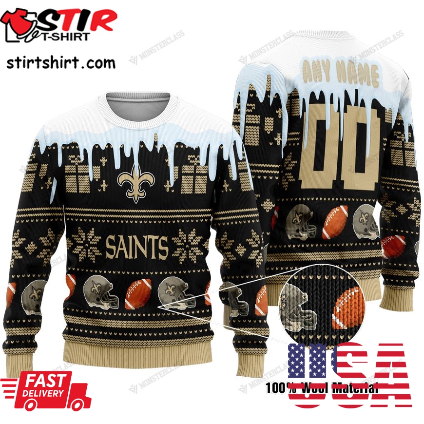 Personalized New Orleans Saints Custom Nfl Christmas Sweater