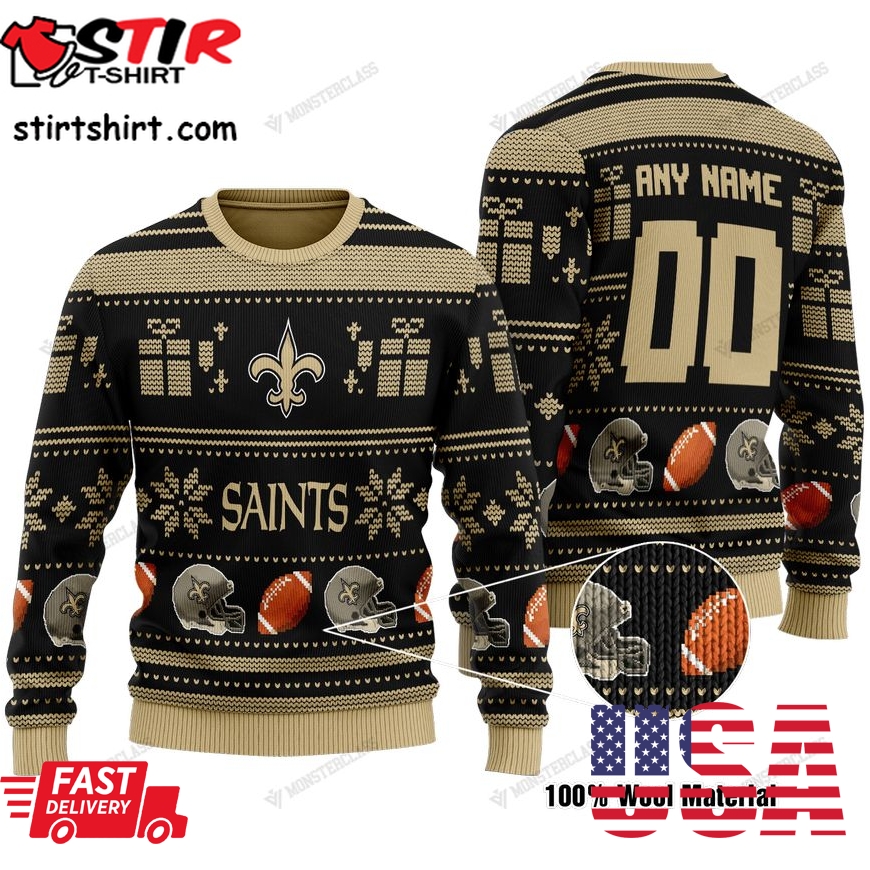 Personalized New Orleans Saints V1 Nfl Custom Christmas Sweater