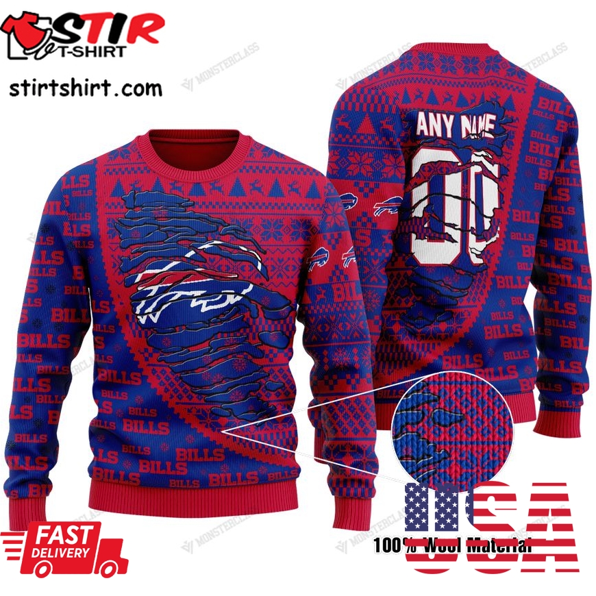 Personalized Nfl Buffalo Bills Custom Sweater