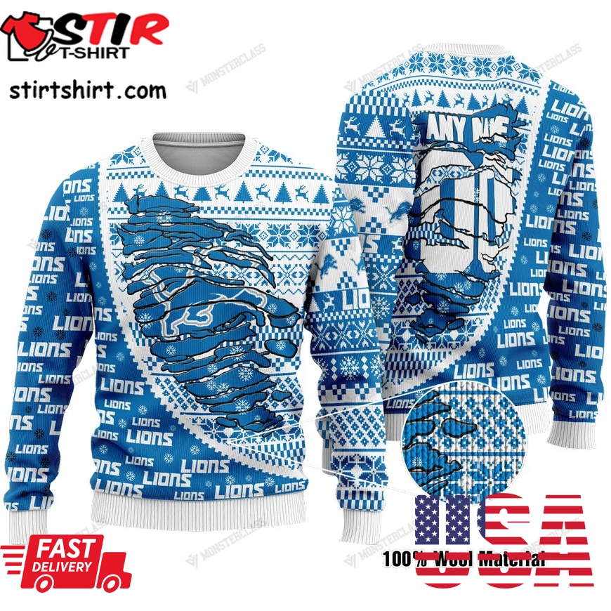 Personalized Nfl Detroit Lions Custom Sweater