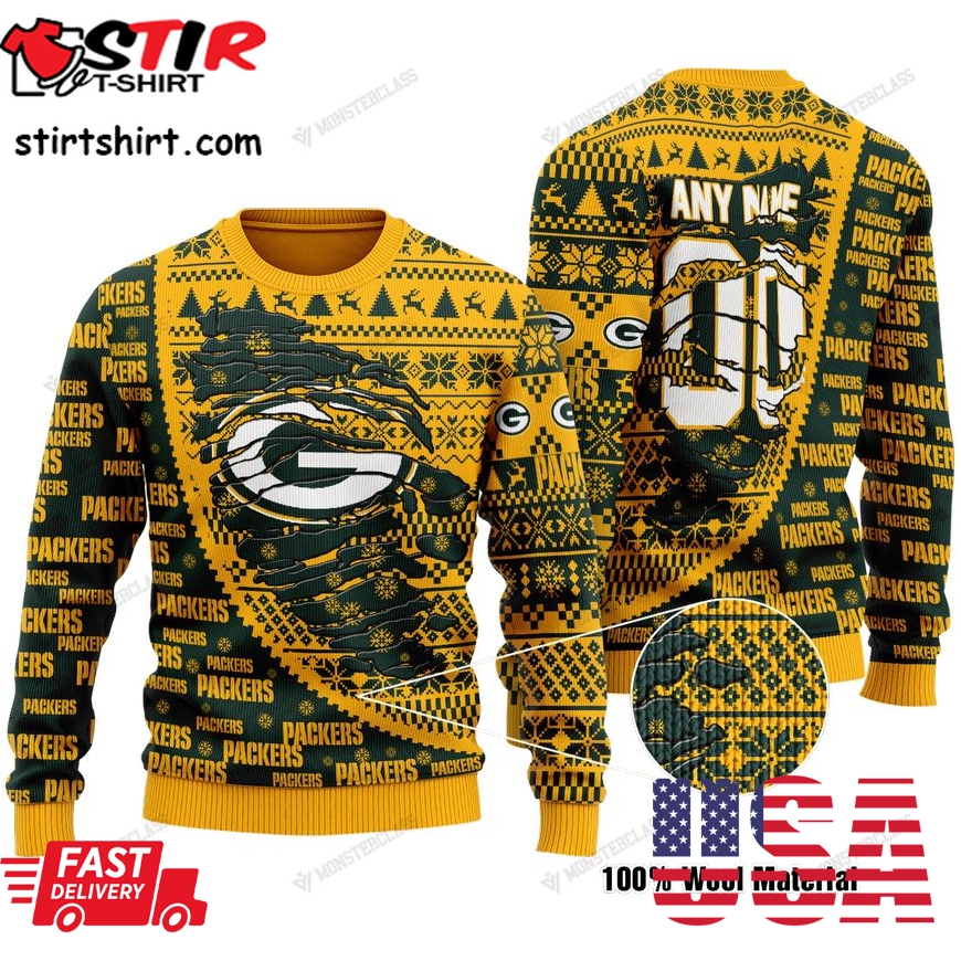 Personalized Nfl Green Bay Packers Custom Sweater
