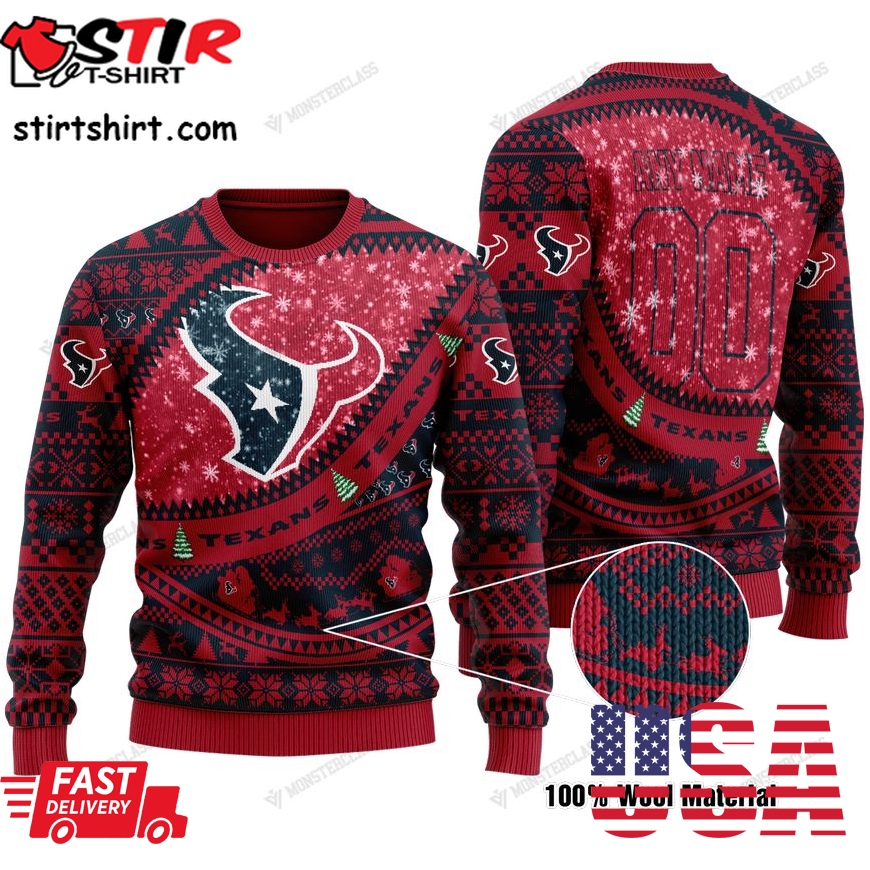 Personalized Nfl Houston Texans Custom Red Sweater