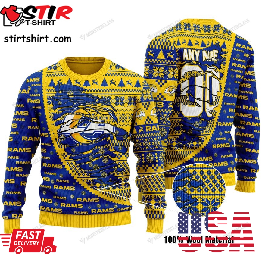 Personalized Nfl Los Angeles Rams Custom Sweater