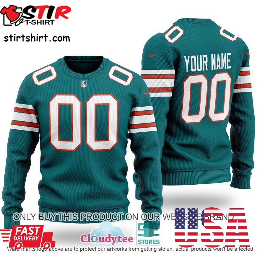 Personalized Nfl Miami Dolphins Green Sweater 