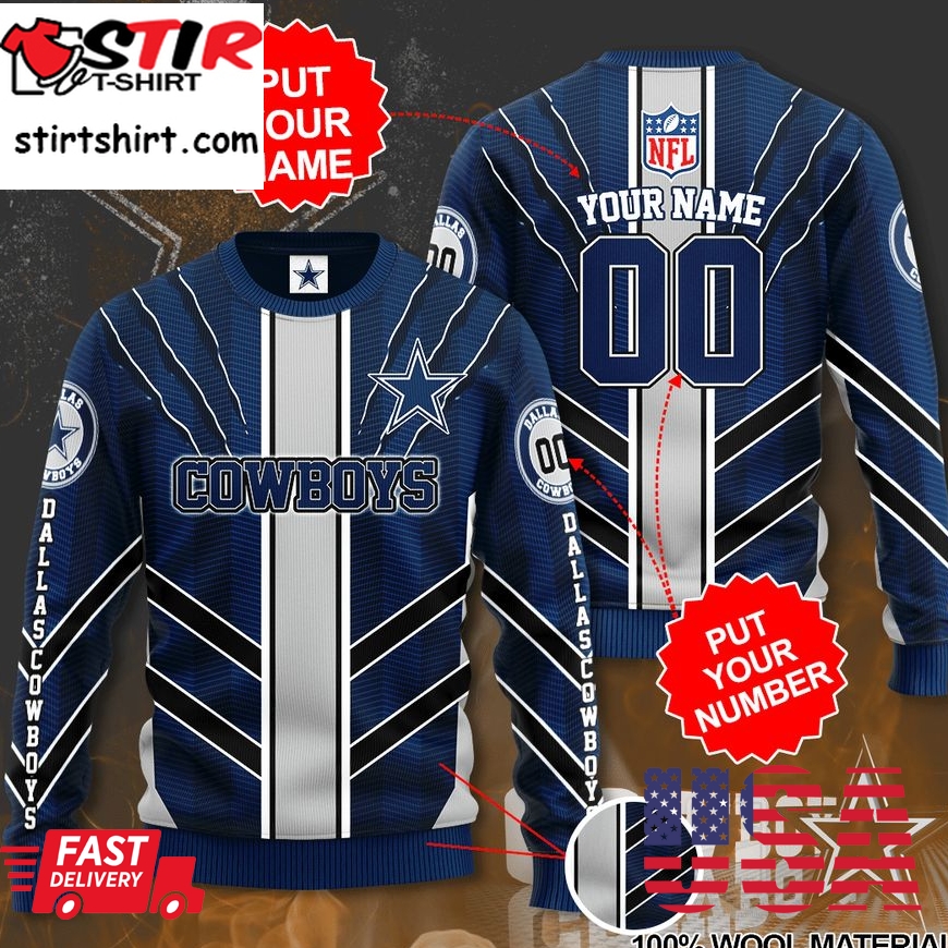 Personalized Number Nfl Dallas Cowboys Sweater