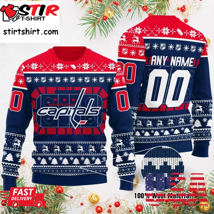 Personalized Washington Capitals Custom Ugly Christmas Sweater