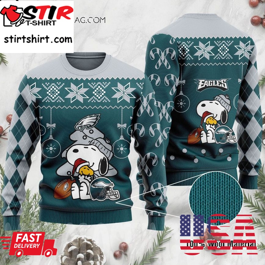 Philadelphia Eagles Charlie Brown Peanuts Snoopy Ugly Christmas Sweater