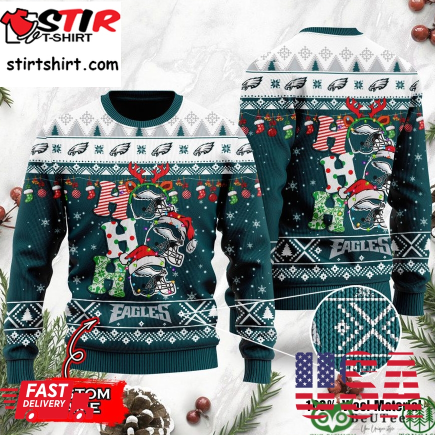 Philadelphia Eagles Nfl Christmas Hohoho Ugly Sweater Custom Name