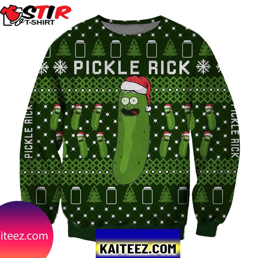 Pickle Rick Knitting Pattern 3D Print Christmas Ugly Sweater