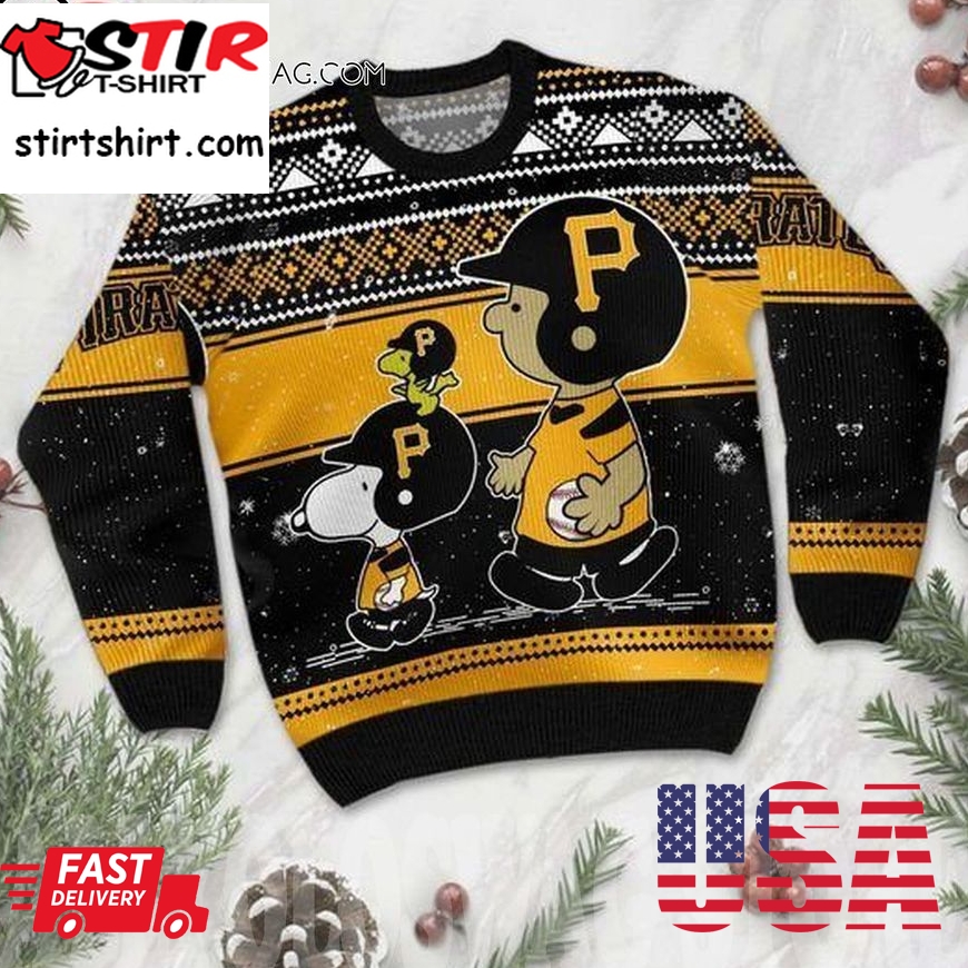 Pittsburgh Pirates And Charlie Brown And Snoopy Ugly Christmas Sweater