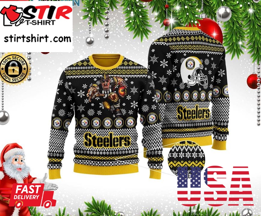 Pittsburgh Steelers 3D Full Printed Ugly Christmas Woollen Sweater