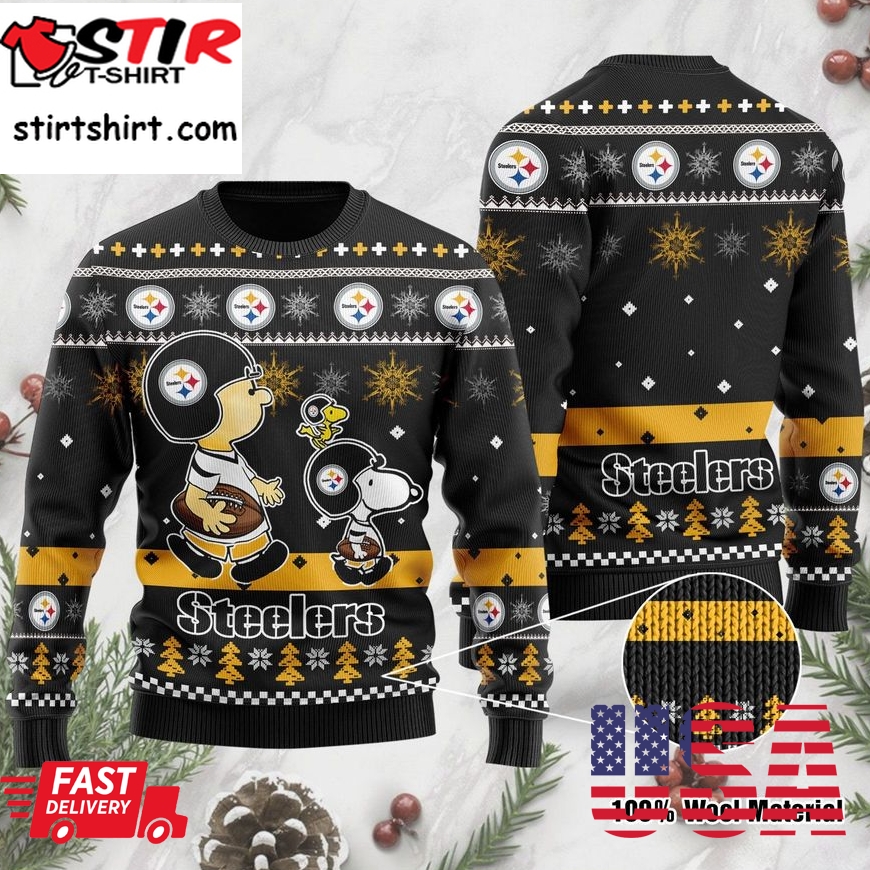 Pittsburgh Steelers Funny Charlie Brown Peanuts Snoopy Ugly Christmas Sweater, Ugly Sweater, Christmas Sweaters, Hoodie, Sweatshirt, Sweater