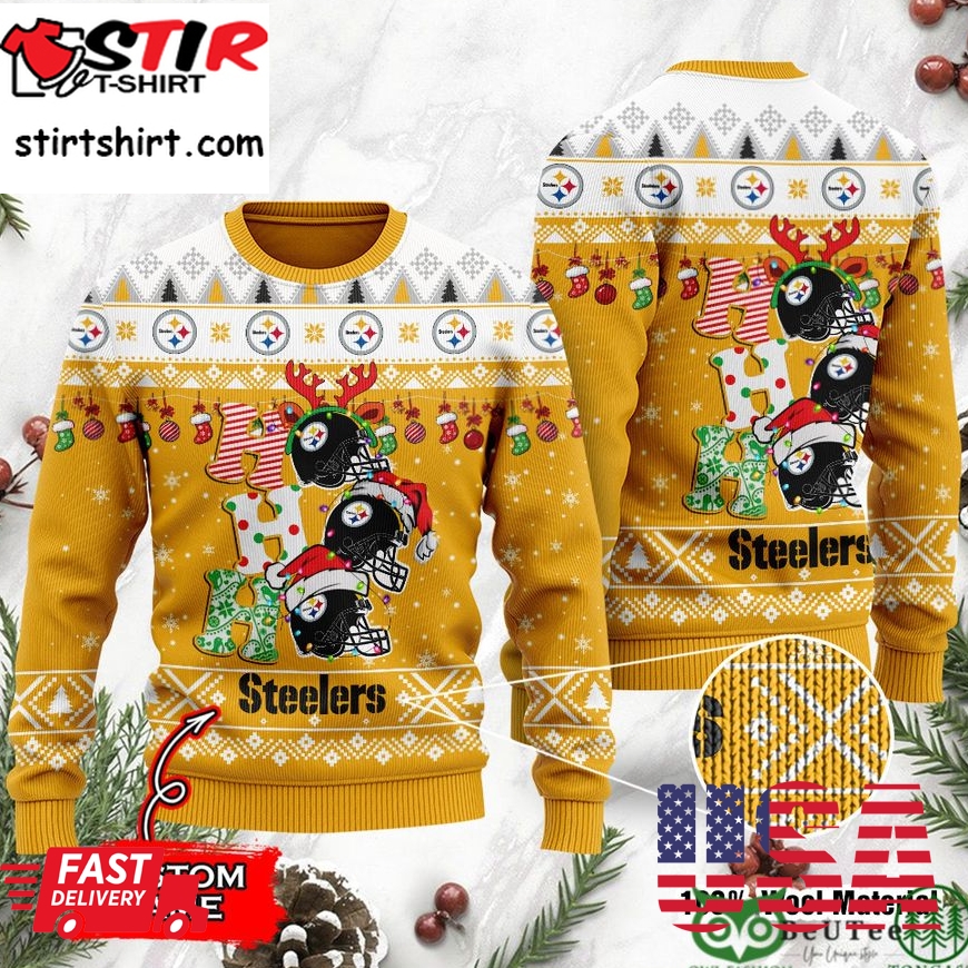 Pittsburgh Steelers Nfl Christmas Hohoho Ugly Sweater Custom Name