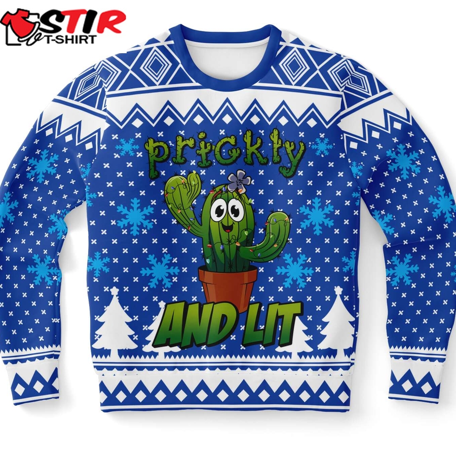 Prickly And Lit Ugly Christmas Sweater