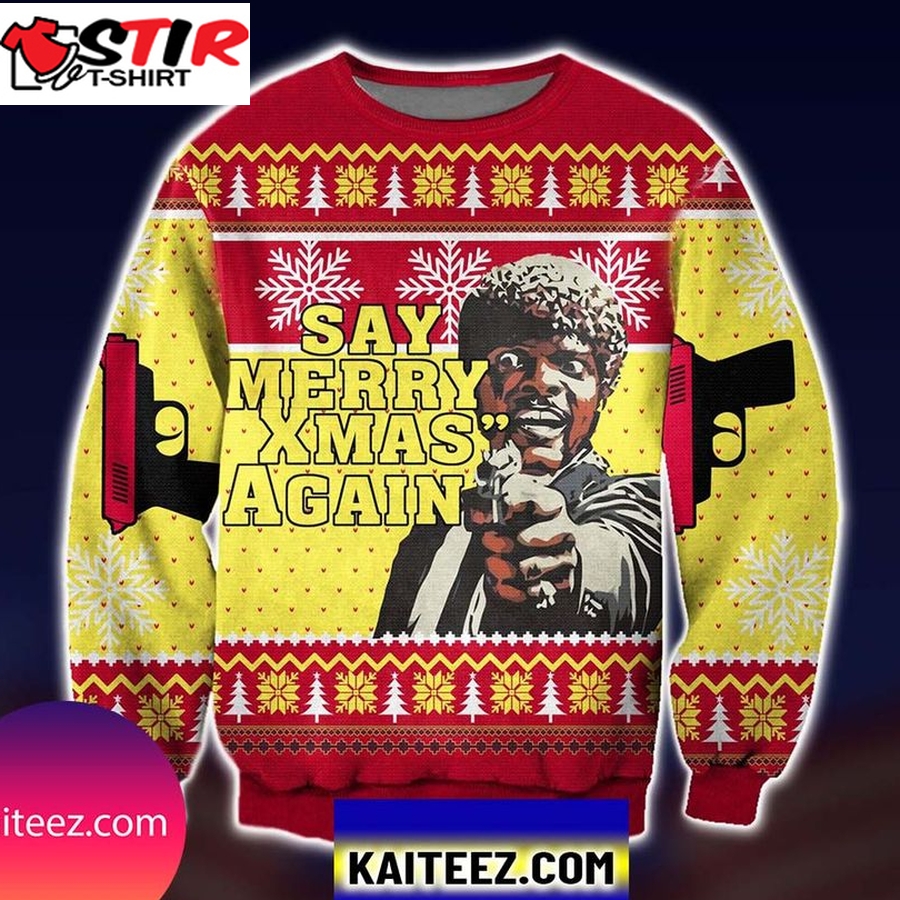 Pulp Fiction Say Merry Xmas Again Christmas Ugly Sweater