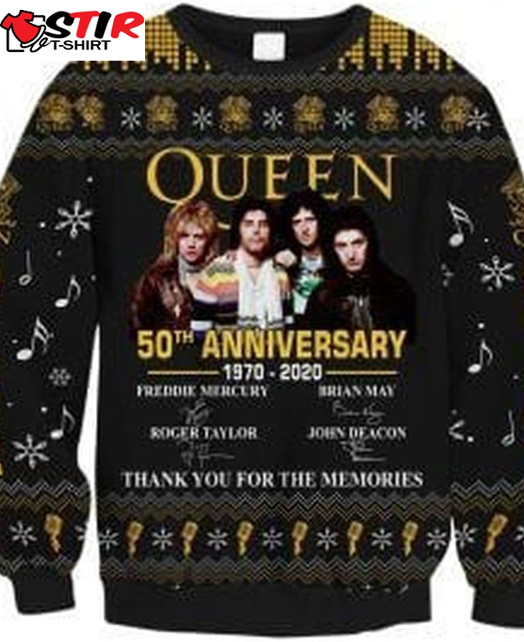 Queen 50Th Anniversary Ugly Christmas Sweater All Over Print Sweatshirt