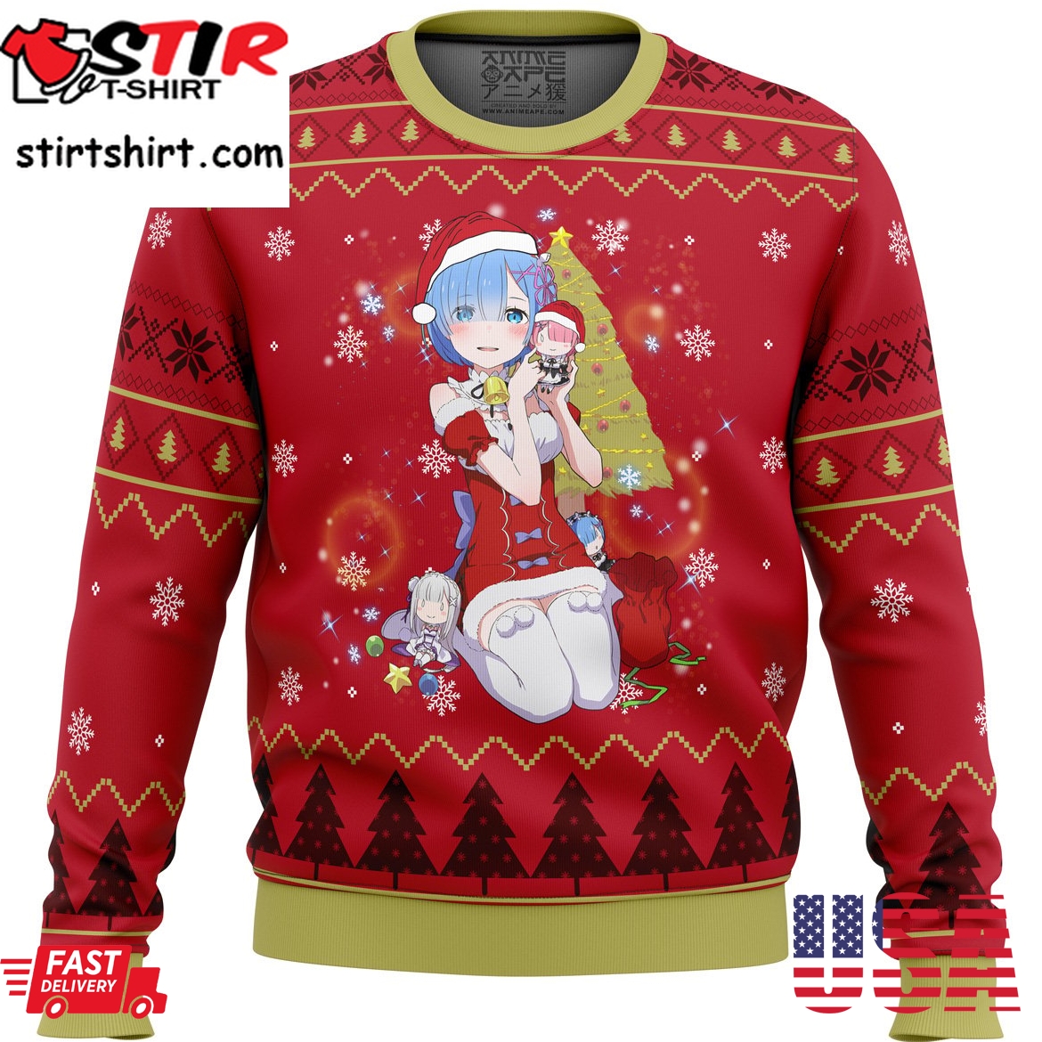 Re Zero Rem Christmas Ugly Christmas Sweater