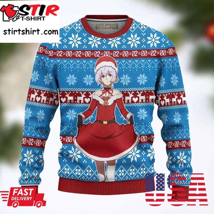 Rei Ayanami Anime Custom Neon Genesis Evangelion Ugly Sweater