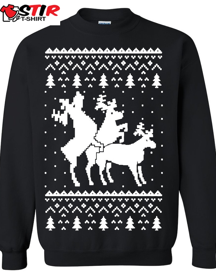 Reindeer Humping Ugly Sweatshirt, Christmas Ugly Sweater   17