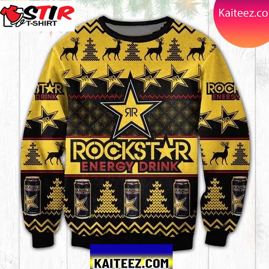 Rockstar Energy Drink 3D Christmas Ugly Sweater